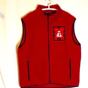 Holiday/Christmas embroidered fleece vest. Size XL.